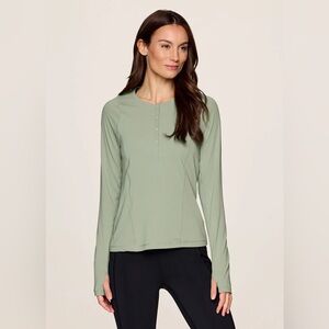 NWT Avalanche UPF 50+ Boundless Henley Tee Women’s Green Long Sleeve Top